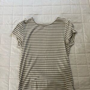 American Eagle Outfitters Gray and White Striped Tee